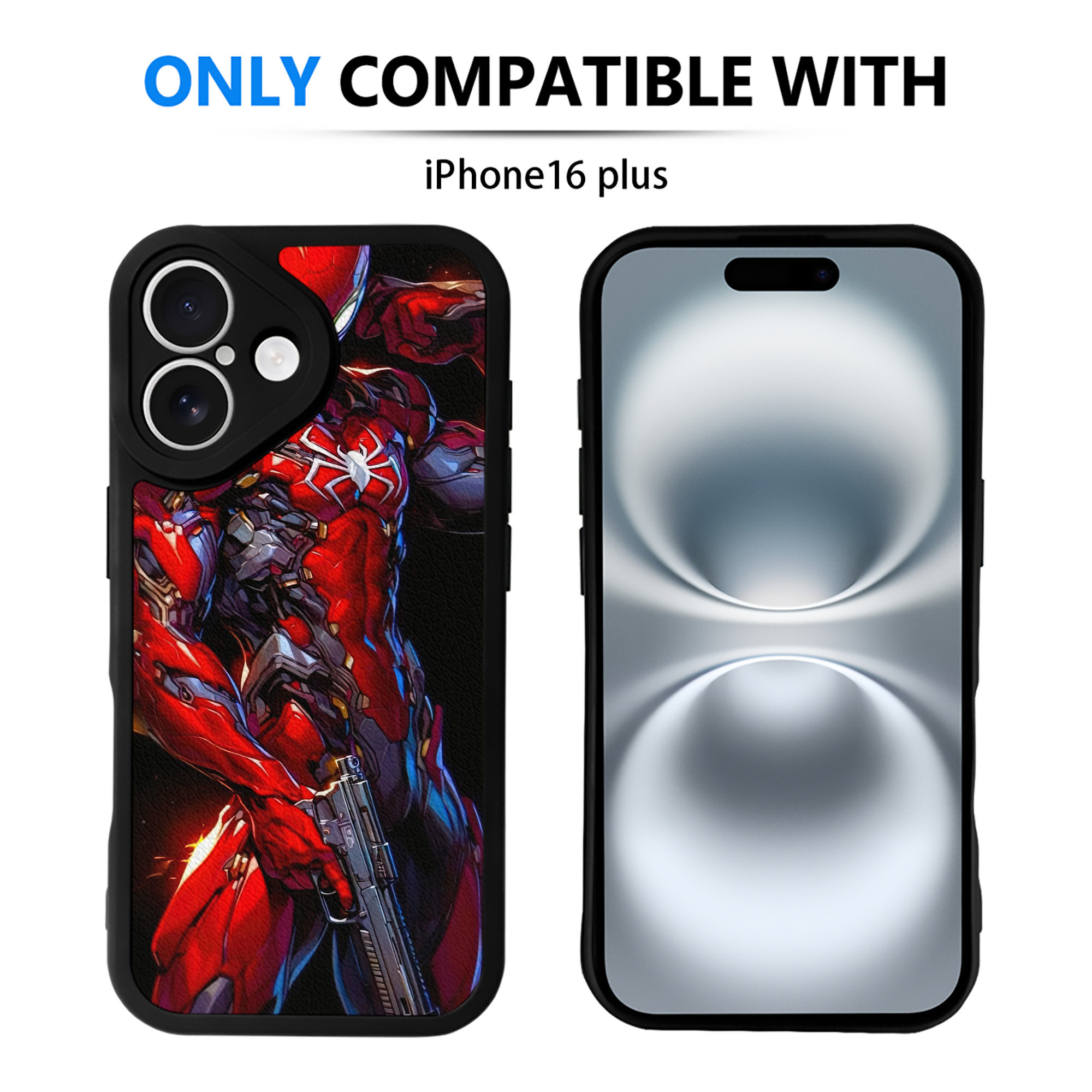 （画像用） Spider Man スパイダーマン 【iPhone 16シリーズ対応】シリコンスマホケース（レザー調） 材質：シリコン